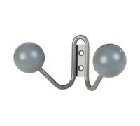 GoodHome Corne Arona Metal & Schima Wall-Mounted Double Hook (H)71mm (D)64mm