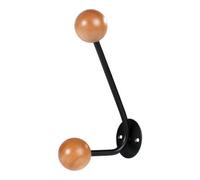 GoodHome Corne Black & Natural Wall-Mounted Hat & Coat Hook (H)102mm (D)102mm