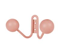 GoodHome Corne Peach Whip Metal & Schima Wall-Mounted Double Hook (H)71mm (D)64mm