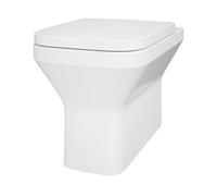 GoodHome Cress White Vortex Rimless Square Back To Wall Toilet With Soft Close Seat