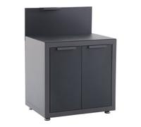 GoodHome Cucino Powder-Coated Grey Open Steel Outdoor Kitchen Cabinet Unit