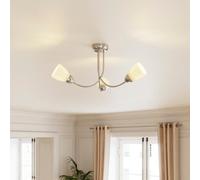 GoodHome Cura Glass & Metal Chrome Effect 3 Lamp Ceiling Light