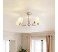 GoodHome Cura Glass & Metal Chrome Effect 5 Lamp Ceiling Light