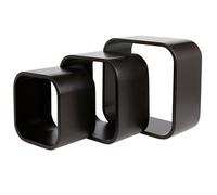GoodHome Cusko Satin Black Cube Shelf (L)32.5Cm X (D)15.5Cm, Set Of 3