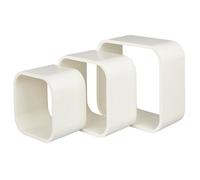 GoodHome Cusko Satin White Cube Shelf (L)32.5Cm X (D)15.5Cm, Set Of 3