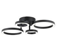 GoodHome Cyber Matt Metal & Plastic Black 4 Lamp Led Circular Ceiling Light