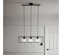 GoodHome Daluiz Matt Black 3 Lamp Pendant Ceiling Light