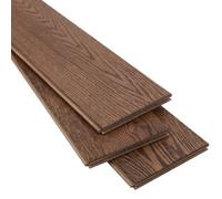 GoodHome Dark Natural Textured Oak Solid Wood Flooring Sample