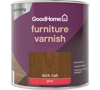 GoodHome Dark Oak Gloss Multi-Surface Furniture Wood Varnish, 250Ml