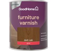 GoodHome Dark Oak Gloss Multi-Surface Furniture Wood Varnish, 750Ml