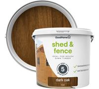 GoodHome Dark Oak Matt Quick Dry Fence & Shed Stain, 5L