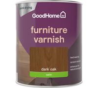 GoodHome Dark Oak Satin Multi-Surface Furniture Wood Varnish, 750Ml