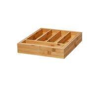 GoodHome Datil Natural Bamboo & Mdf Extendable Cutlery Tray, (H)60mm (W)425mm
