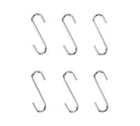 GoodHome Datil Steel S-Shaped Single Storage Hook (H)80mm, Pack Of 6
