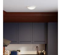 GoodHome Dea Round Brushed Metal & Plastic White Led Ceiling Light