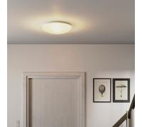 GoodHome Dea Round Matt Metal & Plastic White Frosted Effect Led Ceiling Light