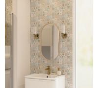 GoodHome Diriana Multicolour Matt Stone Effect Natural Stone Mosaic Tile Sheet, (L)300mm (W)300mm