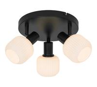 GoodHome Diss Plate Matt Black 3 Light Spotlight