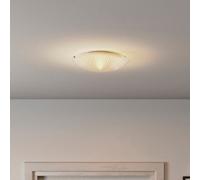 GoodHome Dius Round Matt Glass & Metal White Ceiling Light