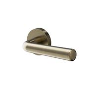 GoodHome Dizel Brushed Antique Brass Effect Aluminium & Zamak Straight Lever On Rose Door Handle (L)121.5mm, Pair