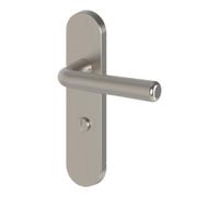 GoodHome Dizel Brushed Grey Nickel Effect Aluminium Alloy, Steel & Zinc Alloy Straight Door Handle (L)121.5mm (D)63mm