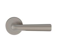 GoodHome Dizel Brushed Grey Nickel Effect Aluminium & Zamak Straight Lever On Rose Door Handle (L)121.5mm, Pair