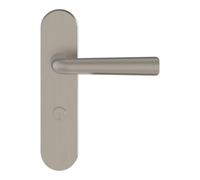GoodHome Dizel Brushed Grey Nickel Effect Aluminium Alloy, Steel & Zinc Alloy Straight Door Handle (L)121.5mm (D)63mm