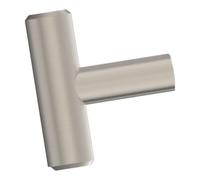 GoodHome Dizel Satin Steel Nickel Effect T-Shaped Furniture Knob (Dia)40mm, Pack Of 6