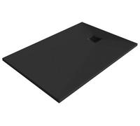 GoodHome Douro Matt Black Rectangular Centre Drain Shower Tray (L)1200mm (W)800mm (H) 28mm