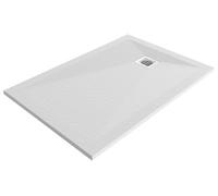 GoodHome Douro Matt White Rectangular Centre Drain Shower Tray (L)1200mm (W)800mm (H) 28mm