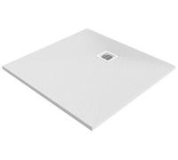 GoodHome Douro Matt White Square Centre Drain Shower Tray (L)900mm (W)900mm (H) 25mm