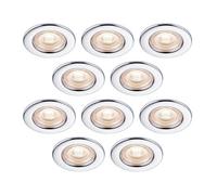 GoodHome Drexler Chrome Effect Fixed Led Fire-Rated Neutral White Downlight Ip65, Pack Of 10
