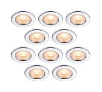 GoodHome Drexler Chrome Effect Fixed Led Fir Warm White Downlight Ip65, Pack Of 10