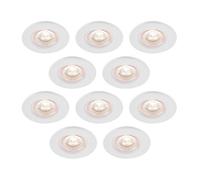 GoodHome Drexler Matt White Fixed Led Fir Neutral White Downlight Ip65, Pack Of 10