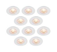 GoodHome Drexler Matt White Fixed Led Fir Warm White Downlight Ip65, Pack Of 10