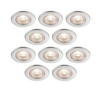 GoodHome Drexler Satin Nickel Effect Fixed Led Fire-Rated Neutral White Downlight Ip65, Pack Of 10