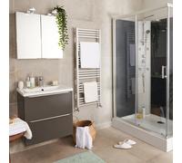 GoodHome Duala Grey 1767Btu Vertical Towel Radiator (W)450mm X (H)1272mm