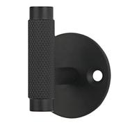 GoodHome Dukkah Black Zinc Alloy Wall-Mounted Single Hook (H)51mm (D)36mm