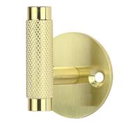 GoodHome Dukkah Brushed Brass Effect Zinc Alloy Wall-Mounted Single Hook (H)51mm (D)36mm