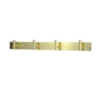 GoodHome Dukkah Brushed Gloss Gold Brass Effect Stainless Steel 4 Hook Rail (L)450mm (H)49mm