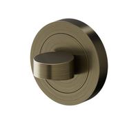 GoodHome Duod Brushed Antique Brass Effect Round Thumbturn, Pair