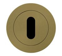 GoodHome Duod Brushed Brass Effect Zinc Alloy Round Door Escutcheon