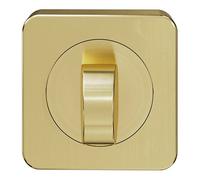 GoodHome Duod Brushed Electroplated Brass Effect Square Thumbturn, Pair