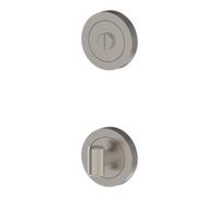 GoodHome Duod Brushed Grey Nickel Effect Round Thumbturn, Pair