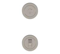 GoodHome Duod Brushed Grey Nickel Effect Round Thumbturn, Pair