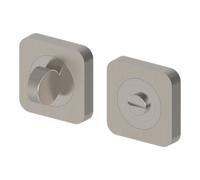 GoodHome Duod Brushed Nickel Effect Square Door Handle, Pair