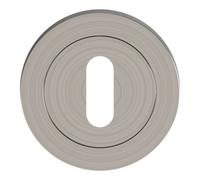 GoodHome Duod Brushed Nickel Effect Zinc Alloy Round Door Escutcheon