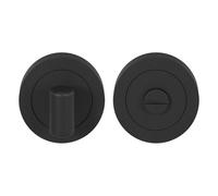 GoodHome Duod Jet Black Powder-Coated Round Thumbturn (Dia)50mm, Pair