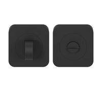 GoodHome Duod Jet Black Powder-Coated Round Thumbturn (Dia)52.5mm, Pair