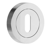 GoodHome Duod Polished Grey Chrome Effect Zinc Alloy Round Door Escutcheon (Dia)50mm